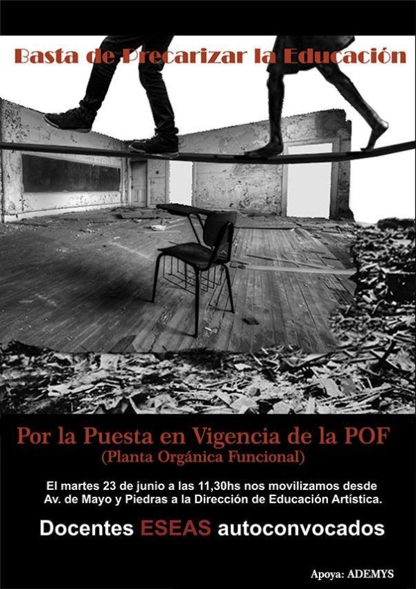 Reclamo y movilización docentes terciarios artísticas » Ademys