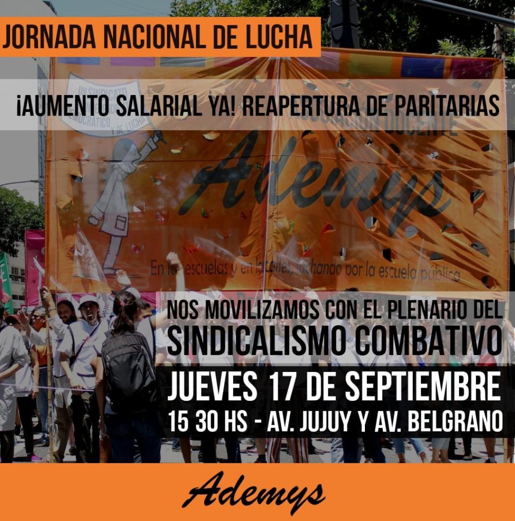 Jueves 17/9 - JORNADA NACIONAL DE LUCHA 🔥 » Ademys